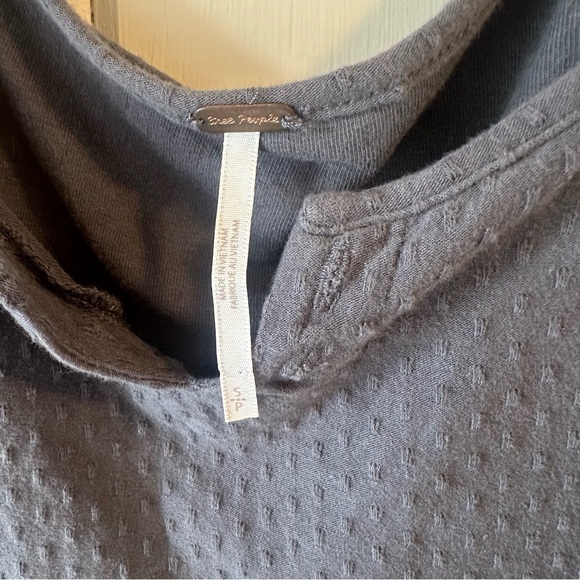 Free People Charcoal Blouse with Lace Detail, Size Small, EUC - Picture 5 of 9